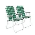 thumbnail image 1 of PurelyGoods  (22 x 2.8 x 34.5)" / (55.88 x 7.11 x 87.63)cm(L x W x H) 2 Pack Folding Web Chair Beach Chair Lawn Patio Webbed Strap Furniture,PP Braided Belt   Steel Pipe Material,Foldable, Portable, 1 of 9