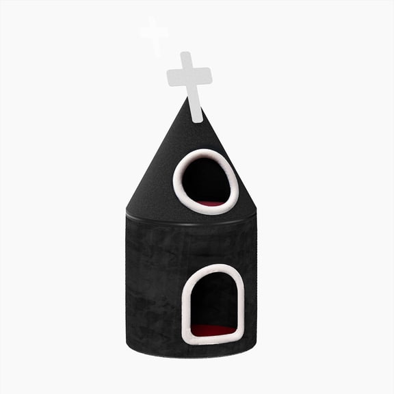 SONGMY 34'' H Gothic Cat Tree，Double Decker Cat Condo, Cat House