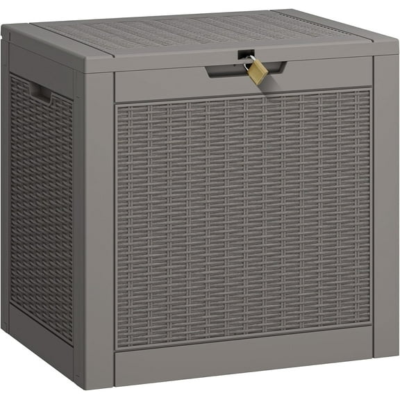 SONGMY 35 Gallon Package Delivery Box for Outside,Storage Box Lockable Lid,Waterproof Outdoor Parcel Drop Deck Boxes,Porch Storage Bin For Package Delivery,Patio,House, Curbside
