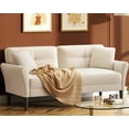 thumbnail image 1 of PurelyGoods  69" White Couch, Loveseat Sofa, Couches for Living Room, Comfy Sofas for Living Room 3min No Tool Fast Assembly, Small Couch for Bedroom, Modern Velvet Sofa Couch for Apartment Office, 1 of 9