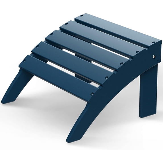 SONGMY Adirondack-Ottoman | Folding | HDPE Plastic | Outdoor Footrest | All Weather | Foot Rest | Foot Stool | Blue | for Adirondack Chair | for Patio Backyard Pool
