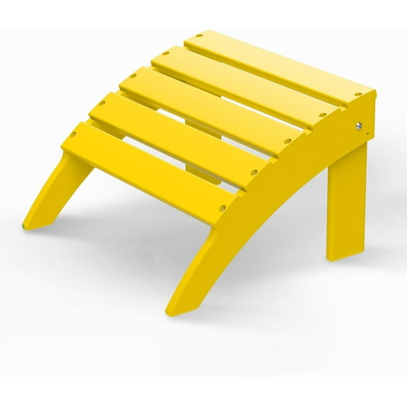 SONGMY Adirondack-Ottoman | Folding | HDPE Plastic | Outdoor Footrest | All Weather | Foot Rest | Foot Stool | Yellow | for Adirondack Chair | for Patio Backyard Pool
