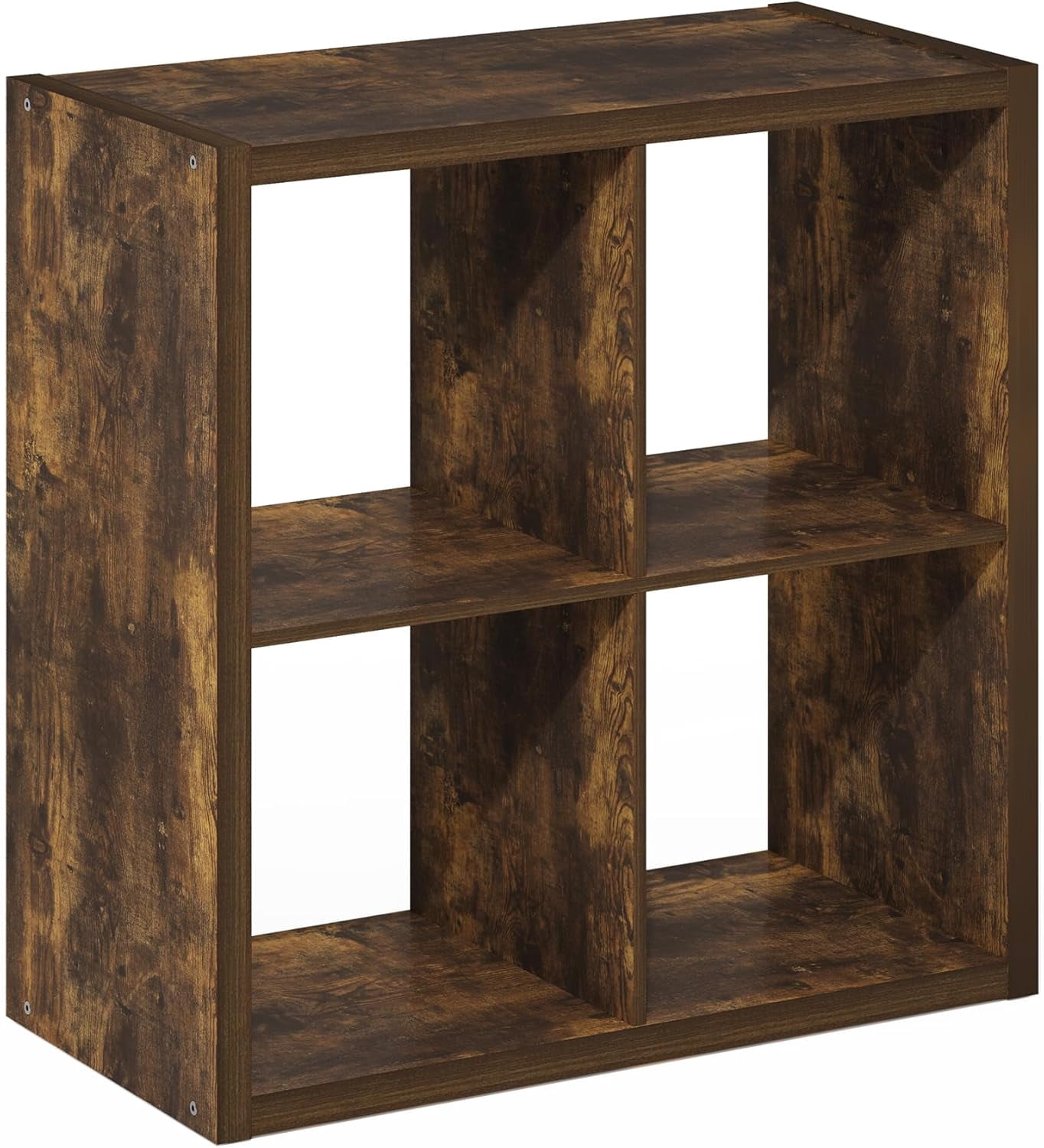 SONGMY Cubicle Open Back Decorative Cube Storage Organizer, 4-Cube, Amber Pine