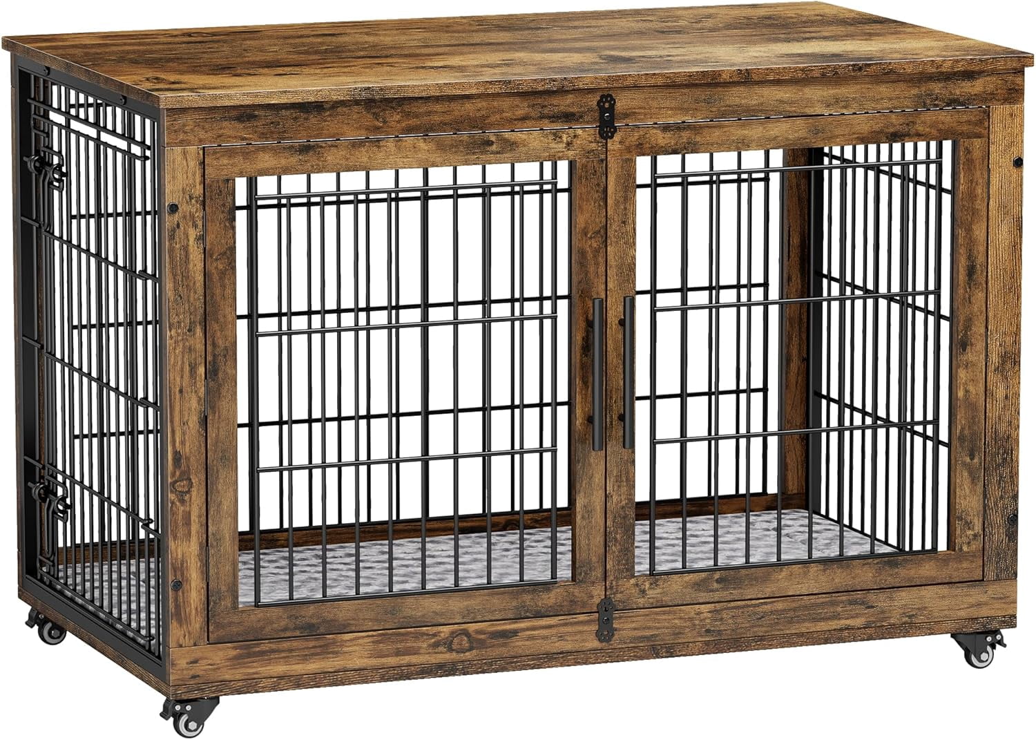 PurelyGoods Dog Crate Furniture, XL Wooden Dog Kennel Indoor Double ...