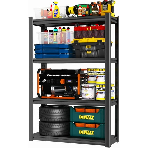SONGMY Metal Garage Shelving Unit, Heavy Duty 4-Tier Adjustable Storage Rack, Steel Shelving,2000 lbs Capacity, Industrial Shelves for Heavy Tools and Equipment (4-Tier 63" H x 36" W x 14" D)