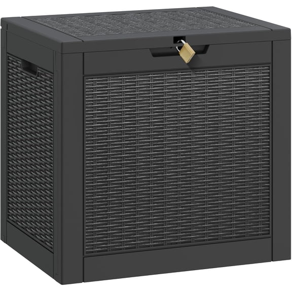 SONGMY Package Delivery Box for Outside,35 Gallon Storage Box Lockable Lid,Waterproof Outdoor Parcel Drop Deck Boxes,Porch Storage Bin For Package Delivery,Patio,House, Curbside