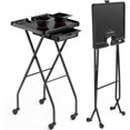 thumbnail image 1 of PurelyGoods Salon Trolley Cart with Wheels 2 Color Bowls 1 Drawer, Folding Salon Service Tray Color Cart for Hair Stylist, Beauty Styling Tattoo Barber Shop Tools Storage Organizer, 1 of 17