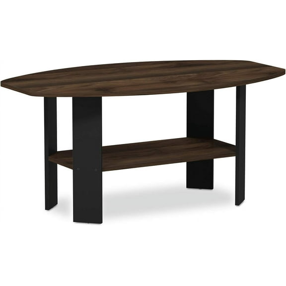 SONGMY  Simple Design Coffee Table, Columbia Walnut/Black