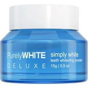 PurelyWHITE DELUXE Deluxe Teeth Whitening Kit Powder - No Sensitivity Whitening, Enamel-Safe Stain Remover for Coffee Tea Wine Tobacco Food