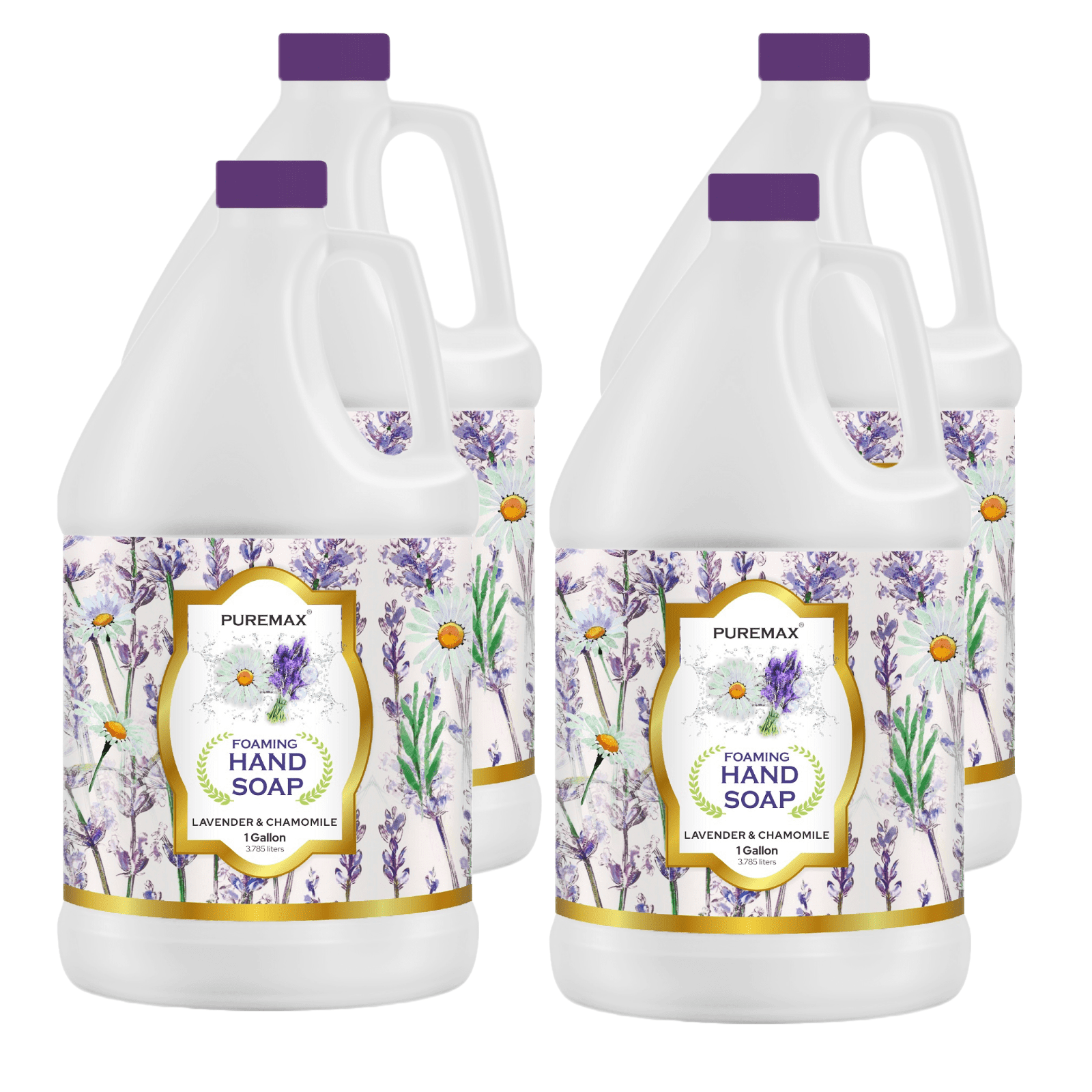 Puremax Foaming Hand Soap Lavendar Refills with Essential Oils 4 Pack