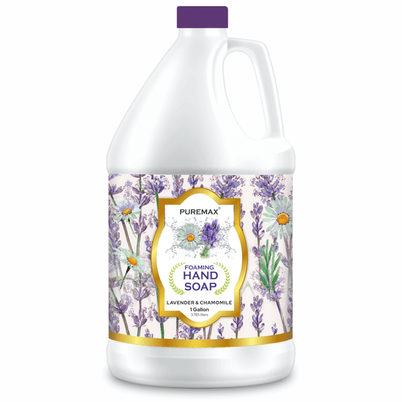 Puremax Foaming Hand Soap Lavender Refills with Essential Oils, Moisturizing 128 fl oz
