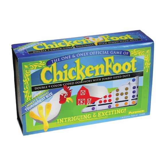 Puremco, Chicken Foot Double 9 Dominoes , 1 to 6 Players Ages 6 and Up