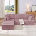 thumbnail image 1 of Puremind 106" L-Shaped Sectional Sofa with Left Facing Chaise, Corduroy Comfy Cloud Couch, Sectional Couch with Deep Seat for Living Room, Pink, 1 of 8