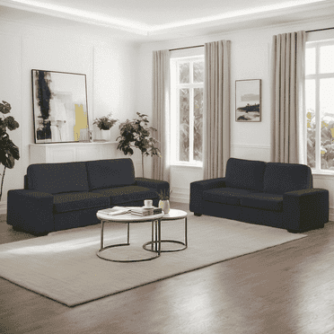 Puremind Sofa and Loveseat Set, 2 Piece Sofa Set, Modern Living Room Furniture Sets, Corduroy Sofa Couches, Include 85" Sofa and 72" Loveseat, Dark Gray