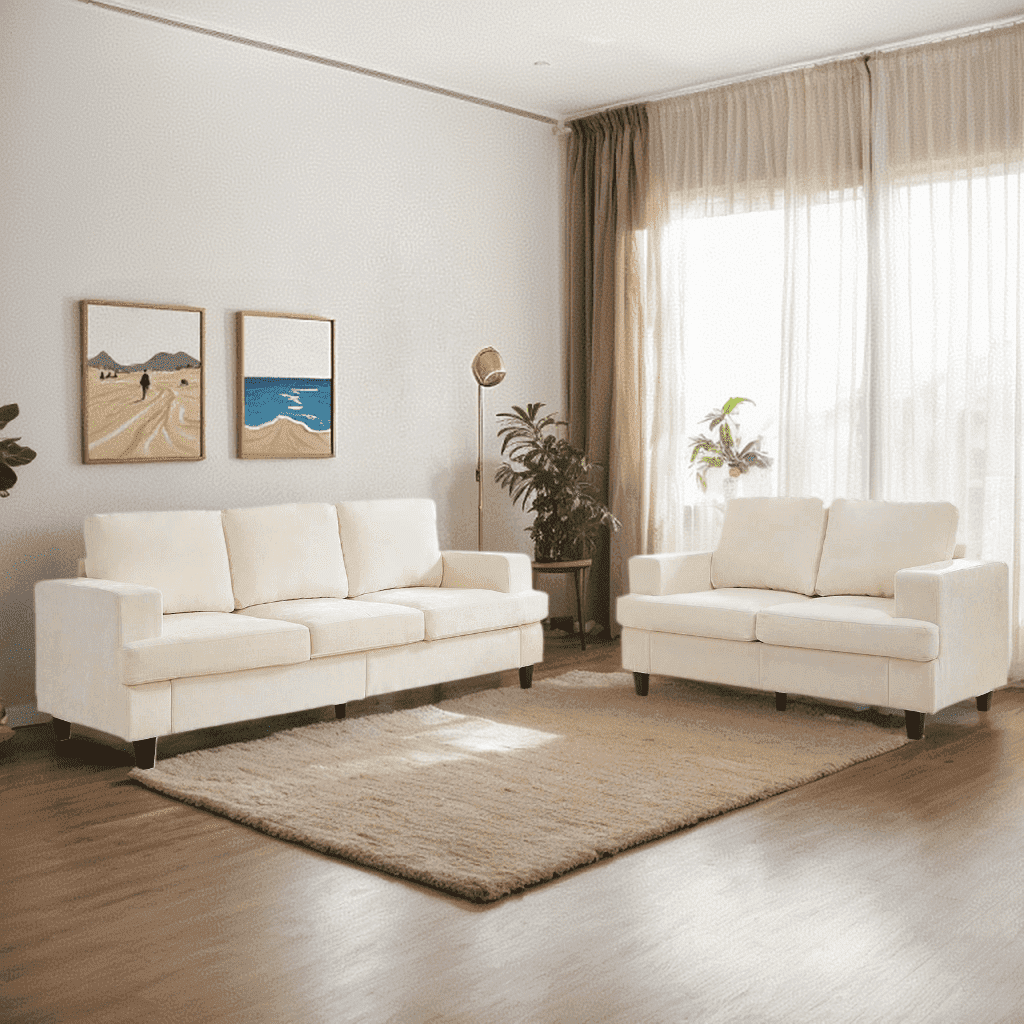 Puremind Sofa and Loveseat Set for Living Room, 2 Piece Sectional Sofa ...