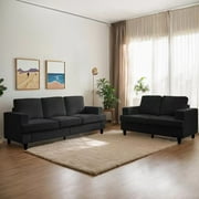 Puremind Sofa and Loveseat Set for Living Room, 2 Piece Sectional Sofa Set, Living Room Furniture Sets, Chenille Upholstered Sofa and Couch, Dark Gray