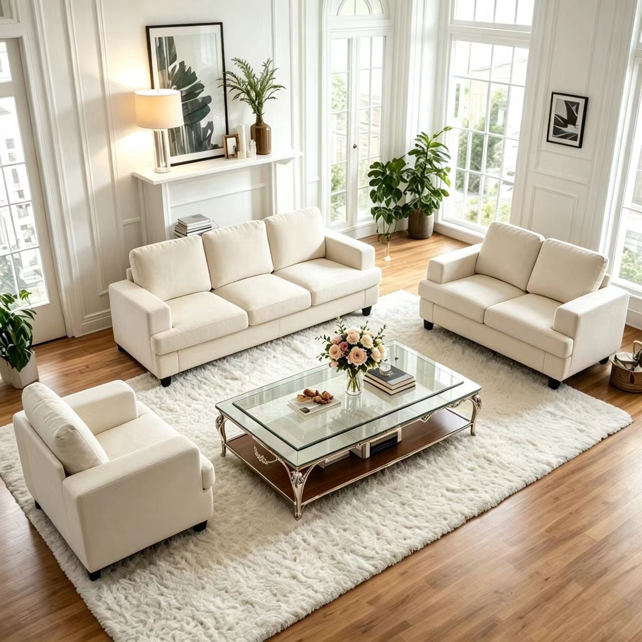 PUREMIND 3 Piece Living Room Furniture Set, Sofa, Loveseat and Armchair ...