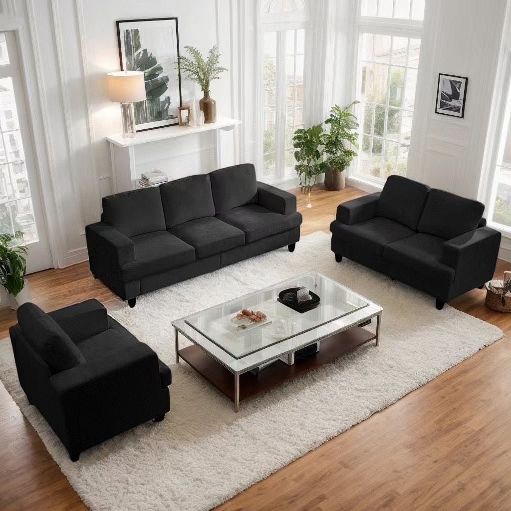 Puremind 3 Piece Sectional Sofa Set, Sofa and Loveseat Set with ...