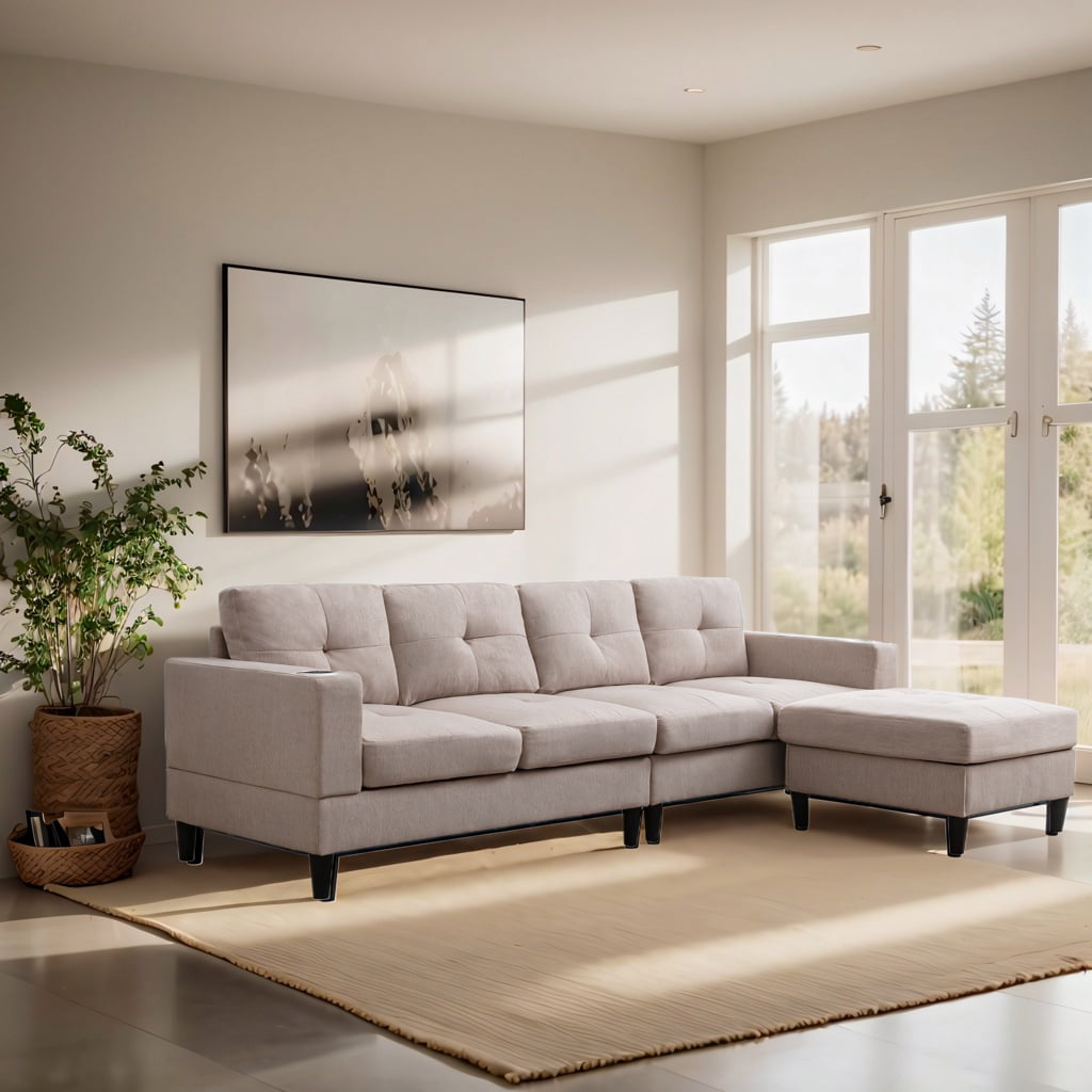 Puremind Convertible Sectional Sofa for Living Room,LShape Sectional