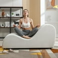 thumbnail image 1 of Puremind Curved Yoga Chair for Adults, Modern Chaise Lounge Indoor for Yoga,Dutch Velvet Yoga Chaise Lounge,Beige, 1 of 9