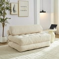 thumbnail image 1 of Puremind Folding Sofa Bed, Convertible Floor Couch with Pillow, 73" x 50" Foldable Mattress Chair, Portable Fold Out Chair Bed for Living Room/Bedroom, Beige, 1 of 8