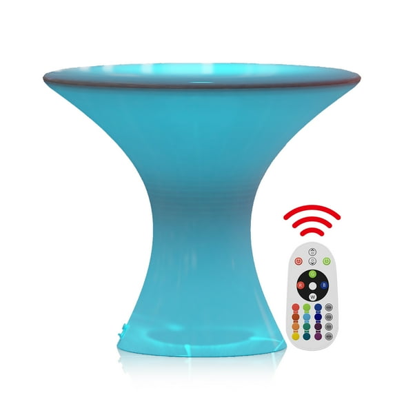 Puremind Hexagonal Shape LED Light Up Bar Table, 16 Color Changing with Remote Control, Rechargeable Dimmable Pub Table Furniture for Club Party Cocktail
