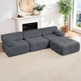 thumbnail image 1 of Puremind 100" Oversized Modular Sectional Sofa, Velvet L Shaped Sofa Cloud Couch for Living Room/Apartment, No Assembly Required, Dark Gray, 1 of 8