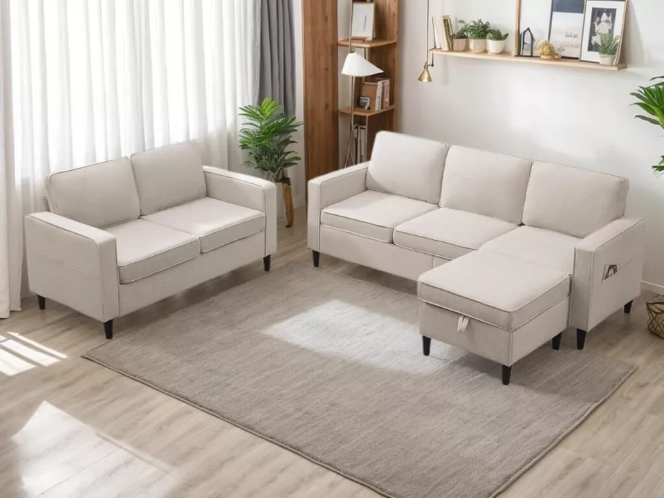 Photo inspiration: Visual Reference: Puremind 2 Piece Sofa Set For Living Room Linen Fabric