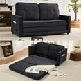 thumbnail image 1 of Puremind 63"W Pull Out Sofa Bed, Convertible Futon Sofa Bed, Loveseat Sofa Couch, Sleeper Sofa with Side Pockets for Living Room/Apartment/Office, Dark Gray, 1 of 7
