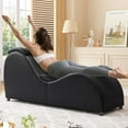 thumbnail image 1 of Puremind Yoga Chair, Curved Yoga Chaise Lounge for Adults Stretching, Relaxing and Exercising, Indoor Yoga Lounge Chair,Black, 1 of 8