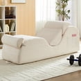 thumbnail image 1 of Puremind Yoga Chaise Lounge Chair, Corduroy Chaise Lounge for Yoga with Headrest/Waist Pad/Foot Pad/Side Pockets,Yoga Chair for Relaxation Stretching, Beige, 1 of 7