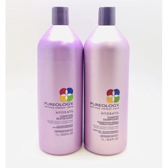 Pureology Hydrate Shampoo & Conditioner Liter Duo Set, 33.8 Oz