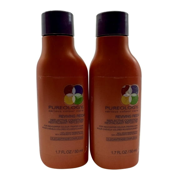 Pureology Reviving Red Reflective Conditioner Red Copper Color Treated Hair 1.7 oz Set of 2