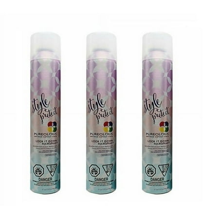 Pureology Style & Protect Lock It Down Hairspray, 11oz (Pack of 3)