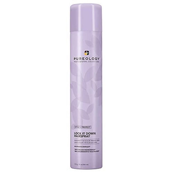 Pureology Style + Protect Lock It Down Hairspray Color-Treated Hair, Maximum Ounce