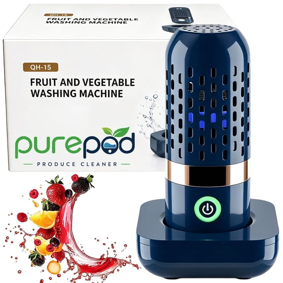 Purepod for Cleaning Produce, Purepod Produce Cleaner, Portable Vegetable Washer with OH-Ion Water Cleaning Technology, IPX7 Waterproof Food Cleaner for Produce, Meat, Seafood