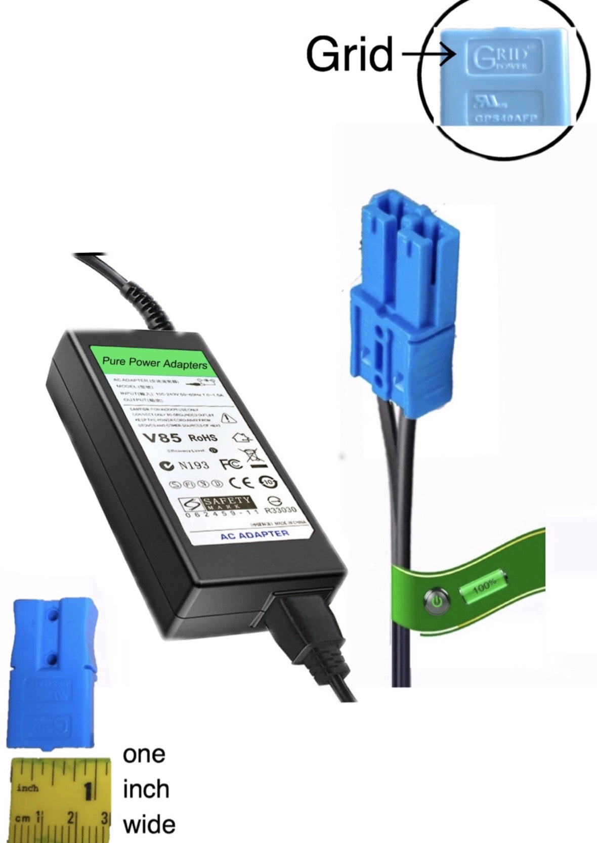 Kid Trax 12V Quick Charger for DODGE 3500, Police Car, Cat Truck