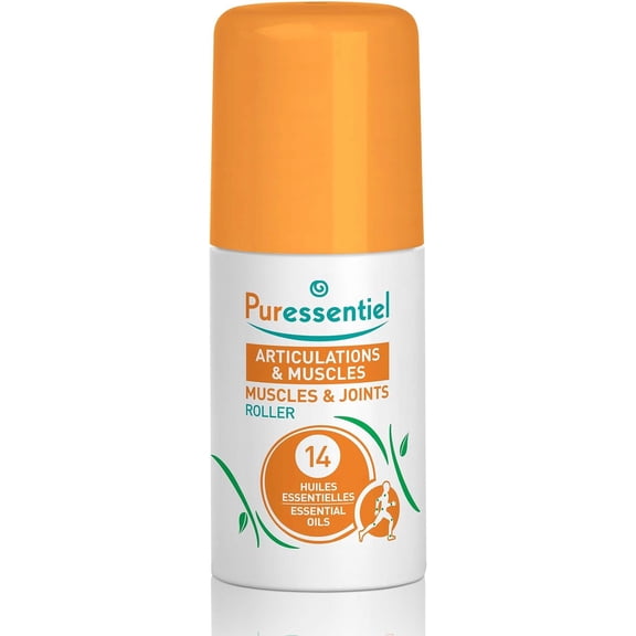 Puressentiel Muscle and Joints Roller - Essential Oil Blend Roll-On Tool - Aromatherapy Massager for Instant Muscle Relief and Daily Health Boost - Natural, Plant-Based, and Alcohol Free - 2.53 Oz