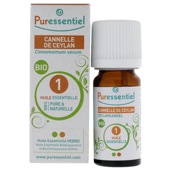 Puressentiel Organic Essential Oil - Cinnamon Ceylan, Aromatherapy, 0.17 oz
