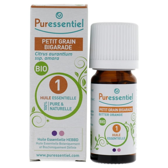 Puressentiel Organic Essential Oil - Petitgrain, Aromatherapy, 0.03 oz