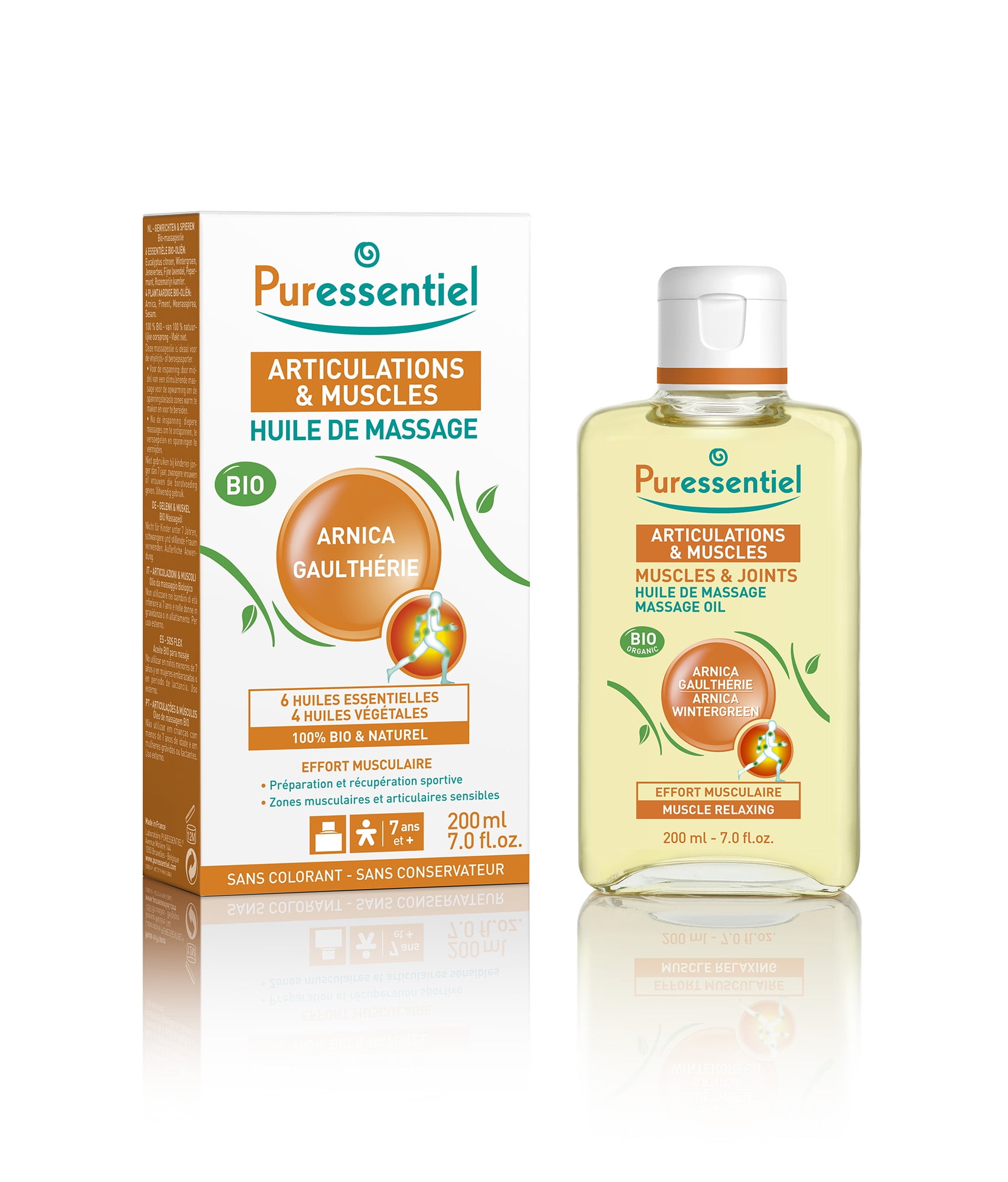 Puressentiel Organic Massage Oil - Arnica and Wintergreen, 3.5 oz