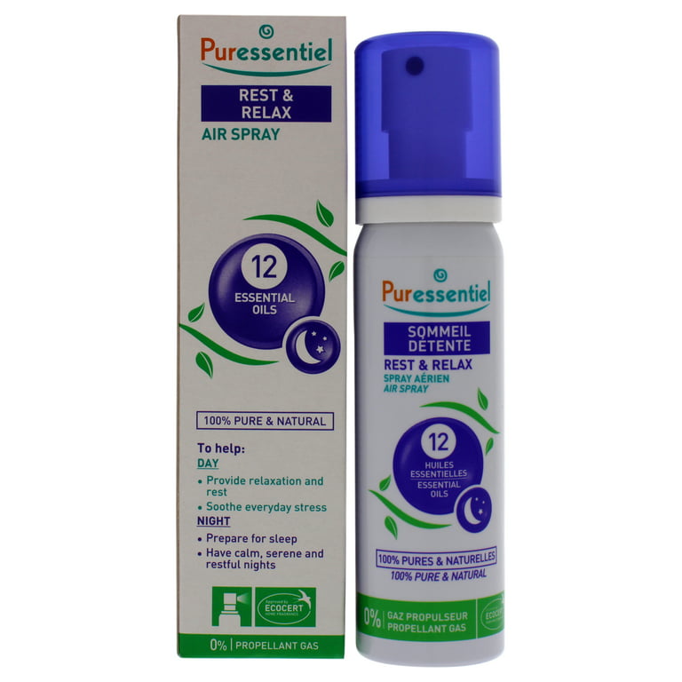 Puressentiel Rest and Relax Air Spray, Sleep Spray, Essential Oils, 2.5 oz