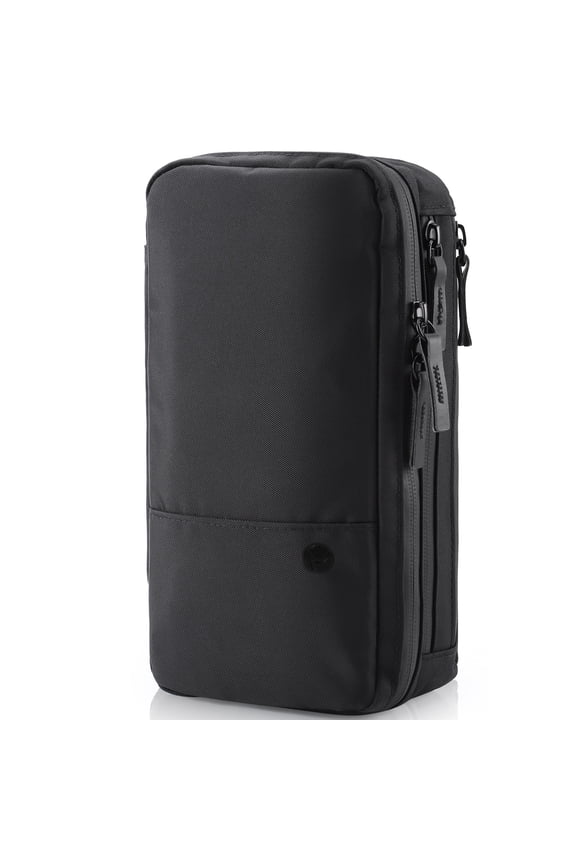 Compact Mens Toiletry Travel Bag Hanging, Mens Dopp Kit for Travel Waterproof, Wash Pouch Black