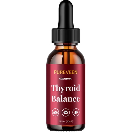 Pureveen Liquid Drops – Pure Veen Drops Extra Strength Natural Blend Thyroid Balance Advanced Formula, 1 Pack, 1 Month Supply