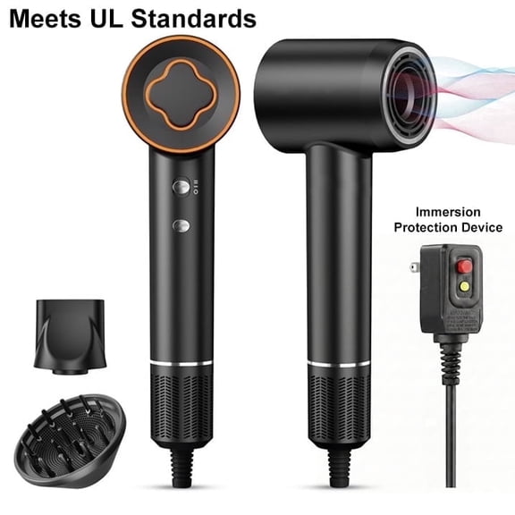 Purevigil 1500W High-Speed Hair Dryer,  Ions Blow Dryer for Women,Fast Drying with Smart Temperature Control,Black