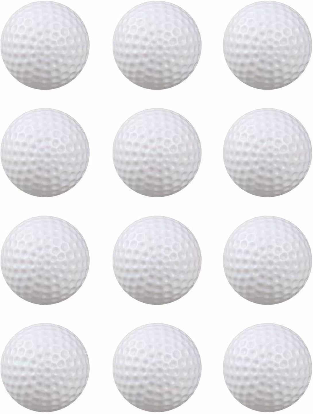 PurewH 12 Pack White Practice Golf Balls Plastic,42mm Hollow Plastic Golf Training Balls Limited
