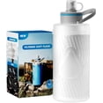 thumbnail image 1 of Purewell Collapsible Filtered Water Bottle, 0.01μm BPA-Free Silicone Squeeze Water Purifier Bottle for Hiking, Backpacking, Camping & Survival(white), 1 of 7