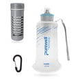 thumbnail image 1 of Purewell Collapsible Squeeze Bottle Water Filter System 650ml for Trail Running, Through Hiking, Travel, Cycling, and Fishing white, 1 of 9