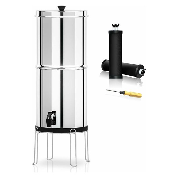 Purewell Gravity Fed Water Filter, Best Survival Water Filter, High Capacity 2.9 Gallon Survival
