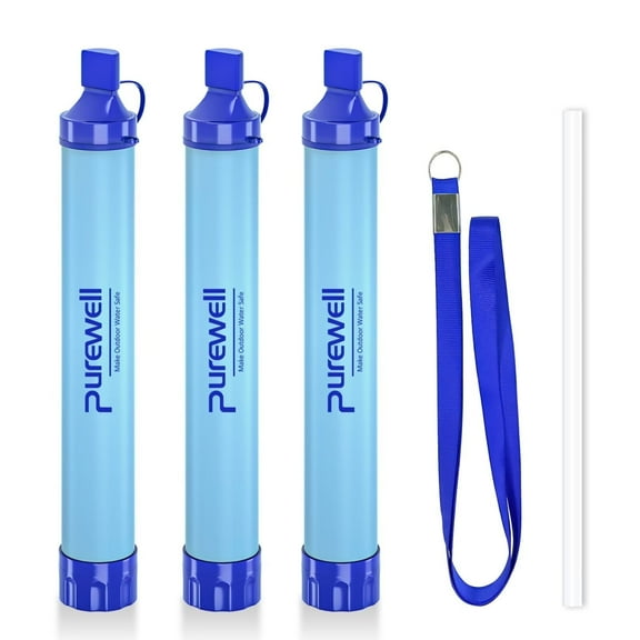 Purewell Water Filter Straw for Survival, Camping, Hiking, Backpacking and Emergency Use